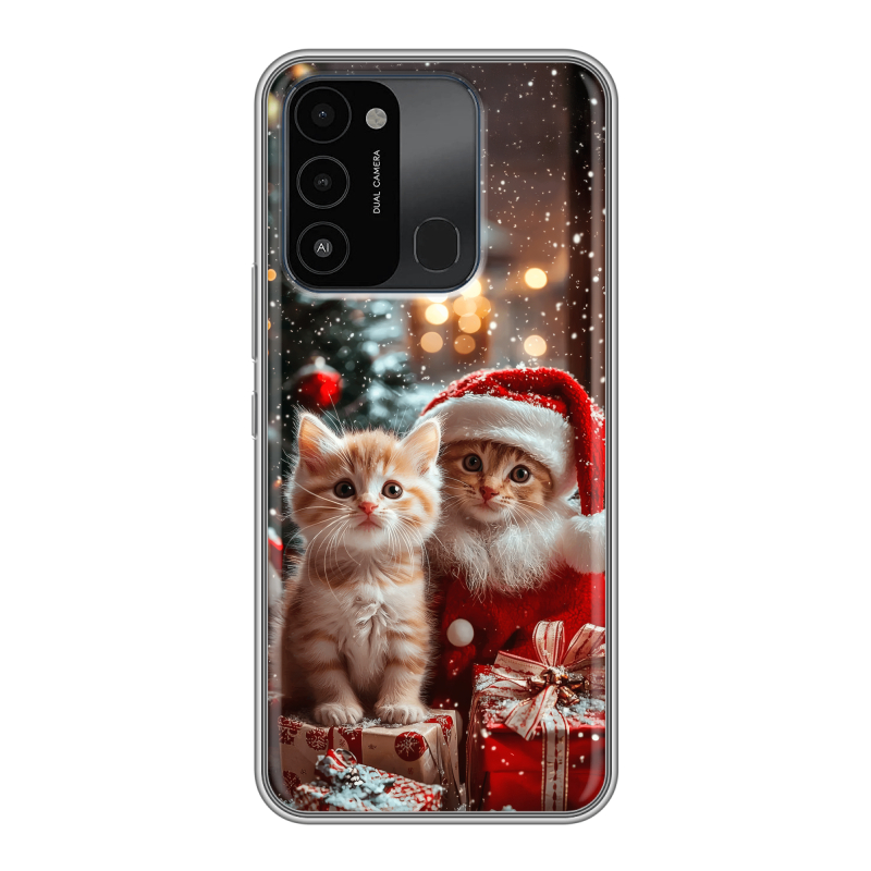 Силиконовый противоударный чехол на Tecno Spark Go 2022 с принтом Новый год Силиконовый противоударный чехол на Tecno Spark Go 2022 с принтом Новый год