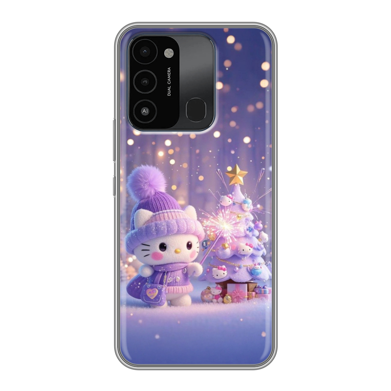 Силиконовый противоударный чехол на Tecno Spark Go 2022 с принтом Новый год Силиконовый противоударный чехол на Tecno Spark Go 2022 с принтом Новый год