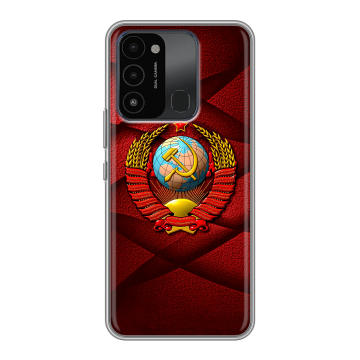 Силиконовый противоударный чехол на Tecno Spark 8C с принтом Герб СССР Силиконовый противоударный чехол на Tecno Spark 8C с принтом Герб СССР