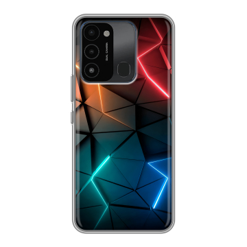Силиконовый противоударный чехол на Tecno Spark 8C с принтом Абстракция неон Силиконовый противоударный чехол на Tecno Spark 8C с принтом Абстракция неон
