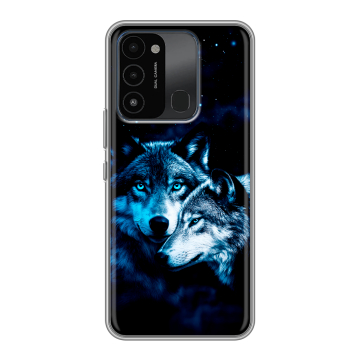 Силиконовый противоударный чехол на Tecno Spark 8C с принтом Волки Силиконовый противоударный чехол на Tecno Spark 8C с принтом Волки
