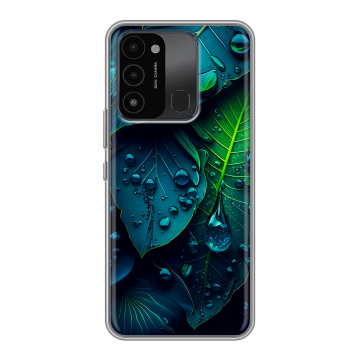 Силиконовый противоударный чехол на Tecno Spark 8C с принтом Листья Силиконовый противоударный чехол на Tecno Spark 8C с принтом Листья