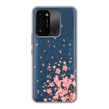 Силиконовый противоударный чехол на Tecno Spark 8C с принтом Ветка сакуры Силиконовый противоударный чехол на Tecno Spark 8C с принтом Ветка сакуры