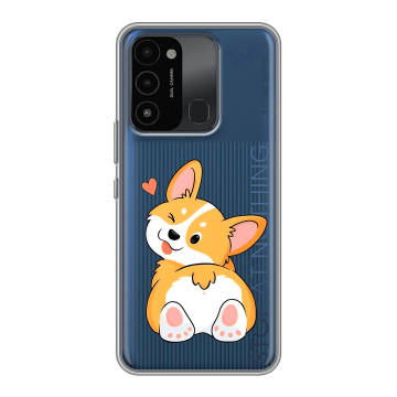 Силиконовый противоударный чехол на Tecno Spark 8C с принтом Корги Силиконовый противоударный чехол на Tecno Spark 8C с принтом Корги
