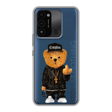 Силиконовый противоударный чехол на Tecno Spark 8C с принтом Плюшевый медведь Силиконовый противоударный чехол на Tecno Spark 8C с принтом Плюшевый медведь
