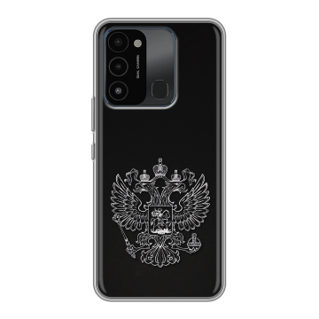 Силиконовый противоударный чехол на Tecno Spark 8C с принтом Герб России Силиконовый противоударный чехол на Tecno Spark 8C с принтом Герб России