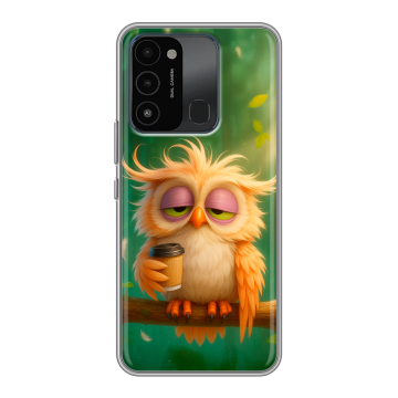 Силиконовый противоударный чехол на Tecno Spark 8C с принтом сова Силиконовый противоударный чехол на Tecno Spark 8C с принтом сова