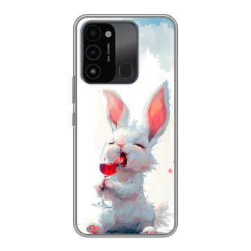 Силиконовый противоударный чехол на Tecno Spark 8C с принтом кролик зайчик Силиконовый противоударный чехол на Tecno Spark 8C с принтом кролик зайчик