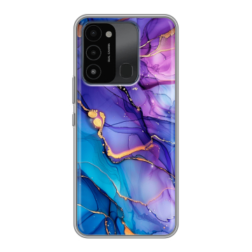 Силиконовый противоударный чехол на Tecno Spark 8C с принтом синий мрамор Силиконовый противоударный чехол на Tecno Spark 8C с принтом синий мрамор