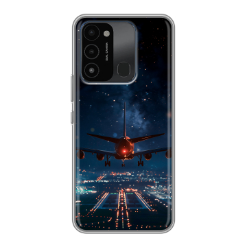 Силиконовый противоударный чехол на Tecno Spark 8C с принтом самолет Силиконовый противоударный чехол на Tecno Spark 8C с принтом самолет