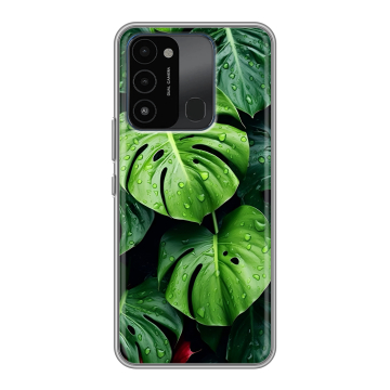 Силиконовый противоударный чехол на Tecno Spark 8C с принтом Листья Силиконовый противоударный чехол на Tecno Spark 8C с принтом Листья