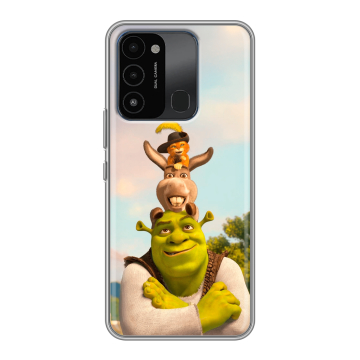 Силиконовый противоударный чехол на Tecno Spark 8C с принтом Шрек Shrek Силиконовый противоударный чехол на Tecno Spark 8C с принтом Шрек Shrek