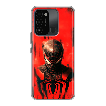 Силиконовый противоударный чехол на Tecno Spark 8C с принтом человек паук spiderman Силиконовый противоударный чехол на Tecno Spark 8C с принтом человек паук spiderman