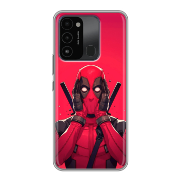 Силиконовый противоударный чехол на Tecno Spark 8C с принтом Дедпул Deadpool Силиконовый противоударный чехол на Tecno Spark 8C с принтом Дедпул Deadpool