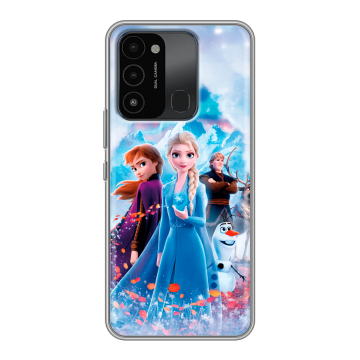 Силиконовый противоударный чехол на Tecno Spark 8C с принтом Холодное сердце Frozen Силиконовый противоударный чехол на Tecno Spark 8C с принтом Холодное сердце Frozen