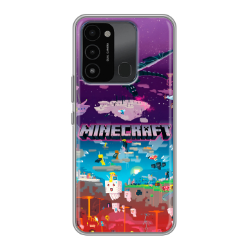 Силиконовый противоударный чехол на Tecno Spark 8C с принтом Майнкрафт Minecraft Силиконовый противоударный чехол на Tecno Spark 8C с принтом Майнкрафт Minecraft