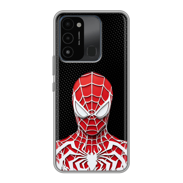 Силиконовый противоударный чехол на Tecno Spark 8C с принтом человек паук spiderman Силиконовый противоударный чехол на Tecno Spark 8C с принтом человек паук spiderman
