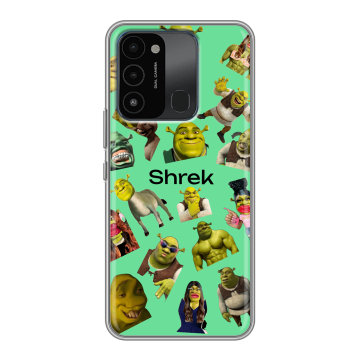 Силиконовый противоударный чехол на Tecno Spark 8C с принтом Шрек Shrek Силиконовый противоударный чехол на Tecno Spark 8C с принтом Шрек Shrek