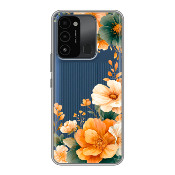 Силиконовый противоударный чехол на Tecno Spark 8C с принтом Цветы принт Силиконовый противоударный чехол на Tecno Spark 8C с принтом Цветы принт