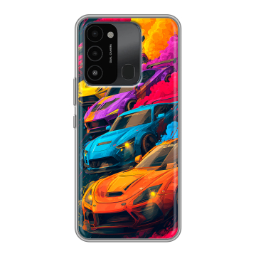 Силиконовый противоударный чехол на Tecno Spark 8C с принтом Тачки Силиконовый противоударный чехол на Tecno Spark 8C с принтом Тачки