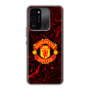 Силиконовый противоударный чехол на Tecno Spark 8C с принтом Manchester United