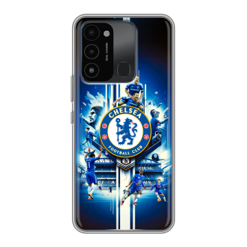Силиконовый противоударный чехол на Tecno Spark 8C с принтом Chelsea Челси