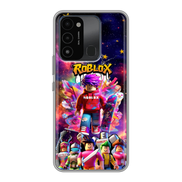Силиконовый противоударный чехол на Tecno Spark 8C с принтом Roblox Роблокс
