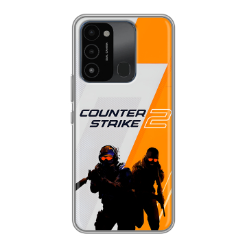 Силиконовый противоударный чехол на Tecno Spark 8C с принтом Counter Strike Силиконовый противоударный чехол на Tecno Spark 8C с принтом Counter Strike