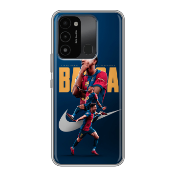 Силиконовый противоударный чехол на Tecno Spark 8C с принтом Барселона Barca Yamal Силиконовый противоударный чехол на Tecno Spark 8C с принтом Барселона Barca Yamal