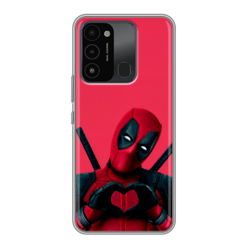 Силиконовый противоударный чехол на Tecno Spark 8C с принтом Дедпул Deadpool Силиконовый противоударный чехол на Tecno Spark 8C с принтом Дедпул Deadpool