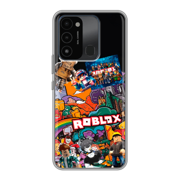 Силиконовый противоударный чехол на Tecno Spark 8C с принтом Roblox Роблокс Силиконовый противоударный чехол на Tecno Spark 8C с принтом Roblox Роблокс