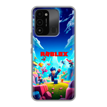 Силиконовый противоударный чехол на Tecno Spark 8C с принтом Roblox Роблокс Силиконовый противоударный чехол на Tecno Spark 8C с принтом Roblox Роблокс