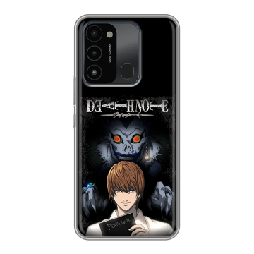 Силиконовый противоударный чехол на Tecno Spark 8C с принтом Death note Тетрадь смерти