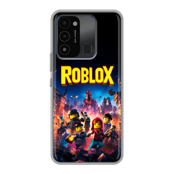 Силиконовый противоударный чехол на Tecno Spark 8C с принтом Roblox Роблокс Силиконовый противоударный чехол на Tecno Spark 8C с принтом Roblox Роблокс