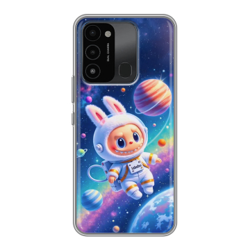 Силиконовый противоударный чехол на Tecno Spark 8C с принтом Labubu Лабубу Силиконовый противоударный чехол на Tecno Spark 8C с принтом Labubu Лабубу