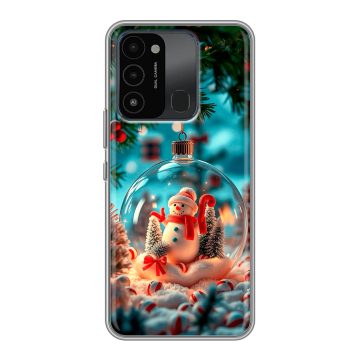 Силиконовый противоударный чехол на Tecno Spark 8C с принтом Новый год