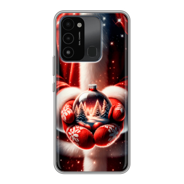 Силиконовый противоударный чехол на Tecno Spark 8C с принтом Новый год