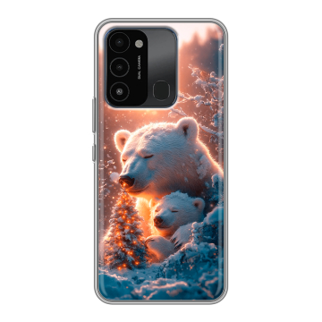 Силиконовый противоударный чехол на Tecno Spark 8C с принтом Новый год