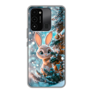Силиконовый противоударный чехол на Tecno Spark 8C с принтом Новый год