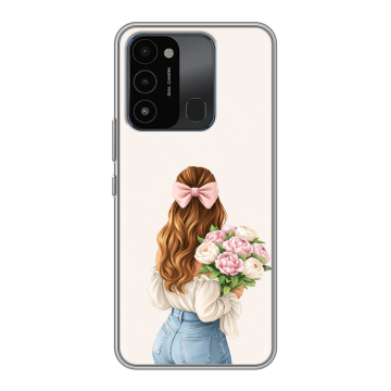 Силиконовый противоударный чехол на Tecno Spark 8C с принтом женский Силиконовый противоударный чехол на Tecno Spark 8C с принтом женский
