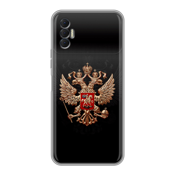Силиконовый чехол на Tecno Spark 8P с принтом Герб России Силиконовый чехол на Tecno Spark 8P с принтом Герб России