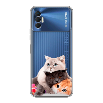 Силиконовый чехол на Tecno Spark 8P с принтом Кошки Силиконовый чехол на Tecno Spark 8P с принтом Кошки