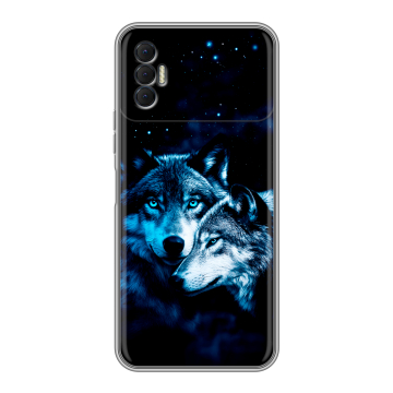 Силиконовый чехол на Tecno Spark 8P с принтом Волки Силиконовый чехол на Tecno Spark 8P с принтом Волки