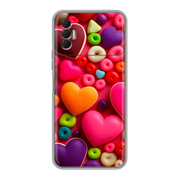 Силиконовый чехол на Tecno Spark 8P с принтом Сердечки Силиконовый чехол на Tecno Spark 8P с принтом Сердечки