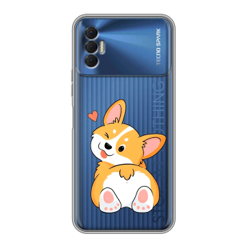 Силиконовый чехол на Tecno Spark 8P с принтом Корги Силиконовый чехол на Tecno Spark 8P с принтом Корги