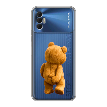 Силиконовый чехол на Tecno Spark 8P с принтом Медведь Силиконовый чехол на Tecno Spark 8P с принтом Медведь