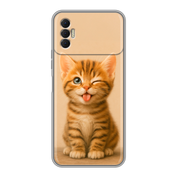Силиконовый чехол на Tecno Spark 8P с принтом котенок Силиконовый чехол на Tecno Spark 8P с принтом котенок