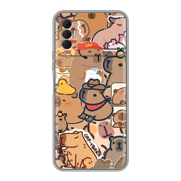 Силиконовый чехол на Tecno Spark 8P с принтом капибара Силиконовый чехол на Tecno Spark 8P с принтом капибара