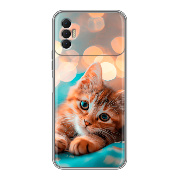 Силиконовый чехол на Tecno Spark 8P с принтом котик Силиконовый чехол на Tecno Spark 8P с принтом котик