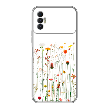 Силиконовый чехол на Tecno Spark 8P с принтом цветы Силиконовый чехол на Tecno Spark 8P с принтом цветы